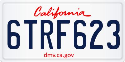 CA license plate 6TRF623