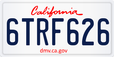 CA license plate 6TRF626