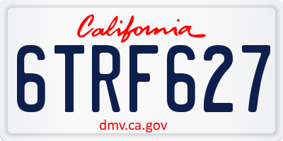 CA license plate 6TRF627