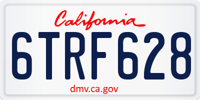 CA license plate 6TRF628