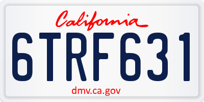 CA license plate 6TRF631