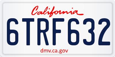 CA license plate 6TRF632