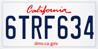 CA license plate 6TRF634
