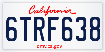 CA license plate 6TRF638