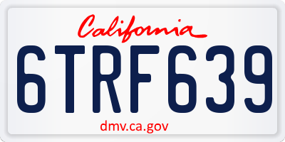 CA license plate 6TRF639