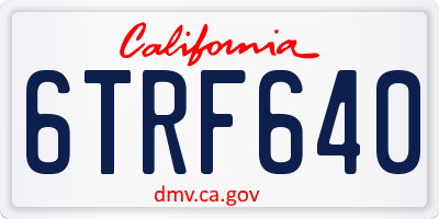 CA license plate 6TRF640