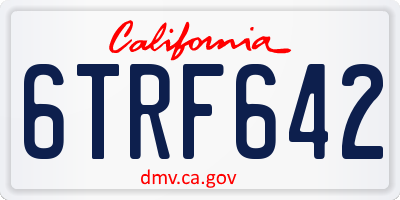 CA license plate 6TRF642