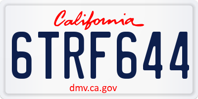 CA license plate 6TRF644