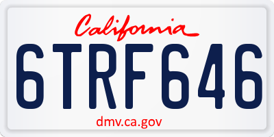 CA license plate 6TRF646