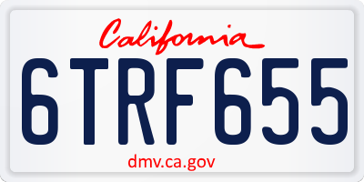 CA license plate 6TRF655