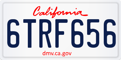 CA license plate 6TRF656