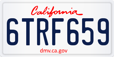 CA license plate 6TRF659
