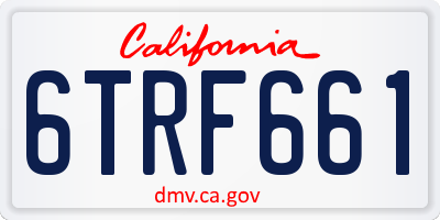 CA license plate 6TRF661
