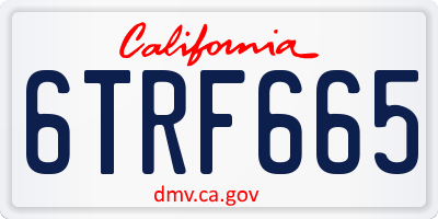 CA license plate 6TRF665