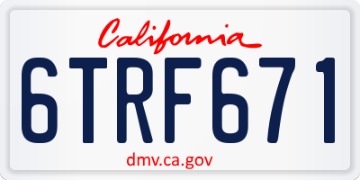 CA license plate 6TRF671