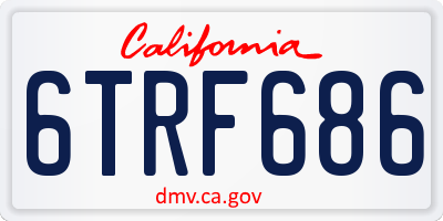 CA license plate 6TRF686