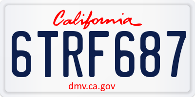 CA license plate 6TRF687