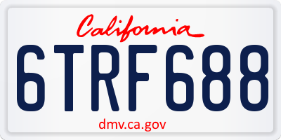 CA license plate 6TRF688