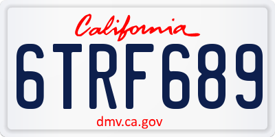 CA license plate 6TRF689