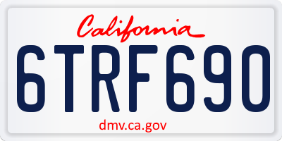 CA license plate 6TRF690