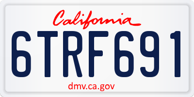 CA license plate 6TRF691