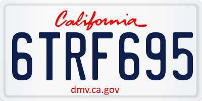 CA license plate 6TRF695