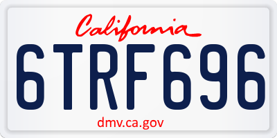 CA license plate 6TRF696