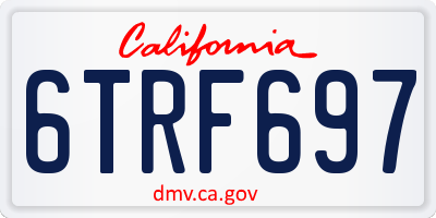 CA license plate 6TRF697