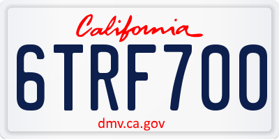 CA license plate 6TRF700