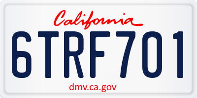 CA license plate 6TRF701