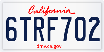 CA license plate 6TRF702
