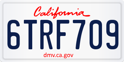 CA license plate 6TRF709