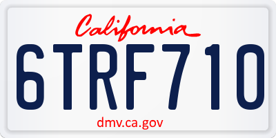 CA license plate 6TRF710