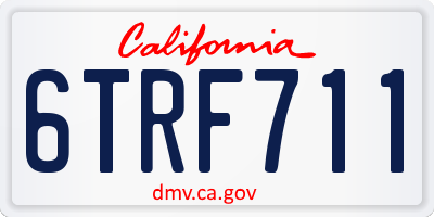 CA license plate 6TRF711