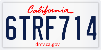 CA license plate 6TRF714