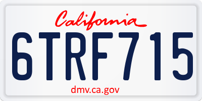 CA license plate 6TRF715