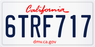 CA license plate 6TRF717