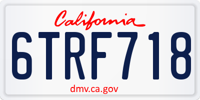 CA license plate 6TRF718