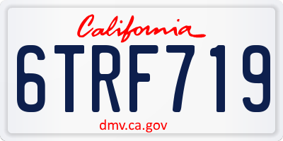 CA license plate 6TRF719