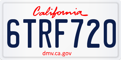 CA license plate 6TRF720