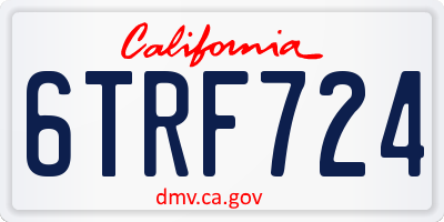 CA license plate 6TRF724