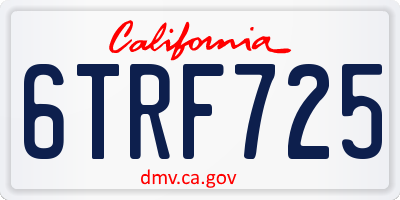 CA license plate 6TRF725