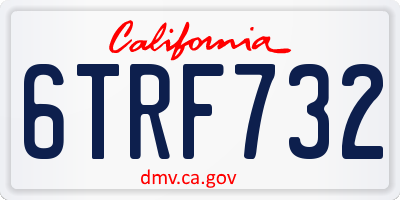 CA license plate 6TRF732