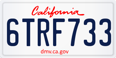 CA license plate 6TRF733