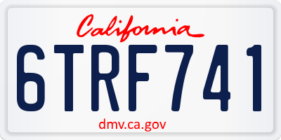 CA license plate 6TRF741