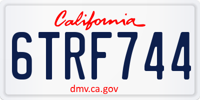 CA license plate 6TRF744