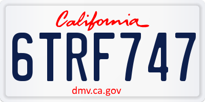 CA license plate 6TRF747