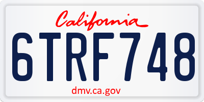 CA license plate 6TRF748