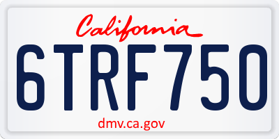 CA license plate 6TRF750
