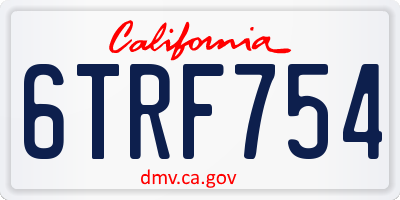 CA license plate 6TRF754